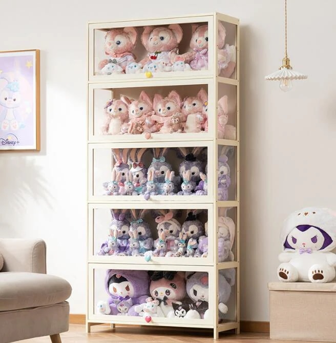ぬいぐるみ収納ケースぬいぐるみ展示ケース透明ケースアクリルケースぬいぐるみ入れboxガラスドアディスプレイキャビネットリビングルーム手作りモデルおもちゃショーケースブック収納キャビネット