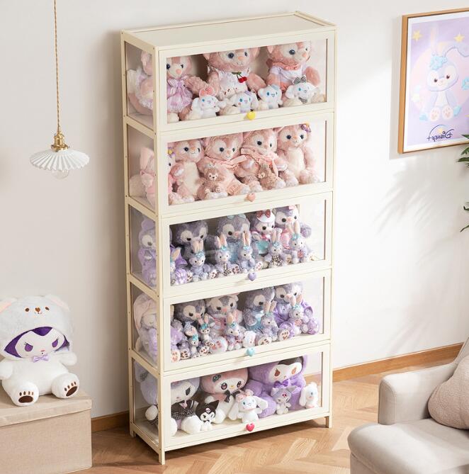 ぬいぐるみ収納ケースぬいぐるみ展示ケース透明ケースアクリルケースぬいぐるみ入れboxガラスドアディスプレイキャビネットリビングルーム手作りモデルおもちゃショーケースブック収納キャビネット