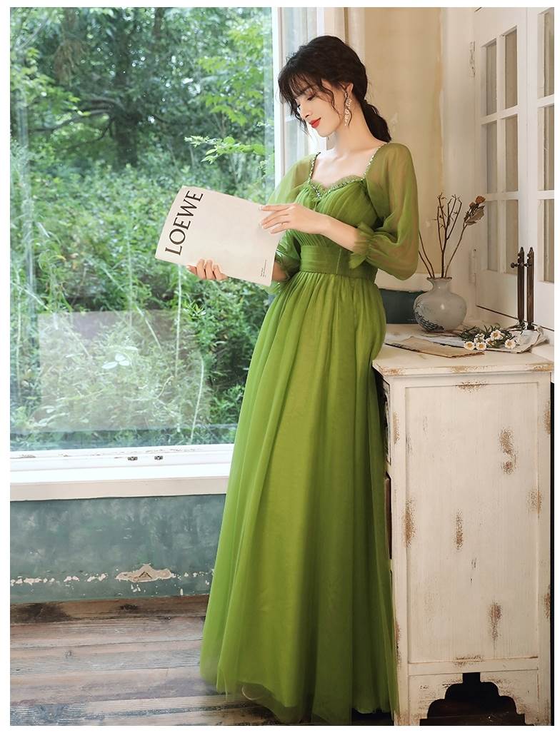 急速出荷】ロング ドレス パーティードレス グリーン 緑 プリンセス