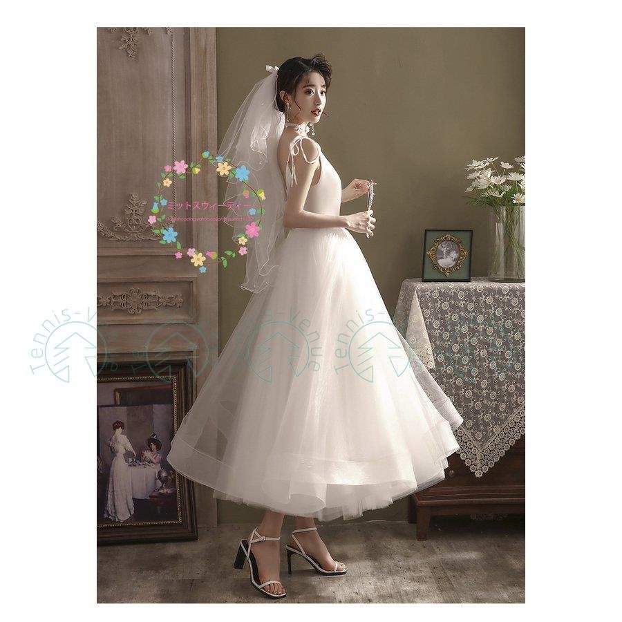 ウエディングドレス 限定価格セール 結婚式 二次会 花嫁ドレス ワンピース ビーチフォト チュール 挙式 白 旅行