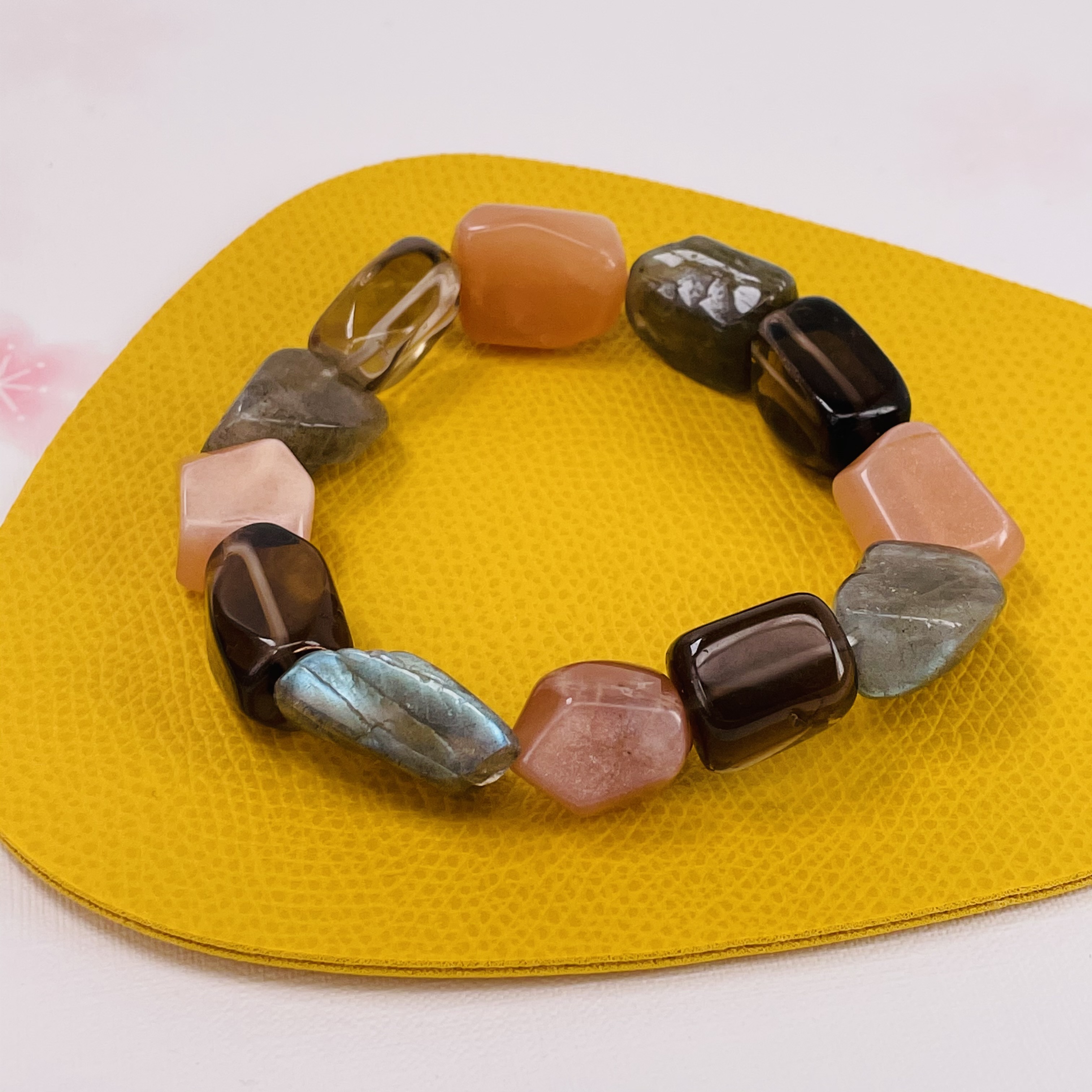 120327 ラブラドライト 天然石パワーストーンブレスレット チャクラ ハンドメイド 癒し 新年特売 直感 浄化