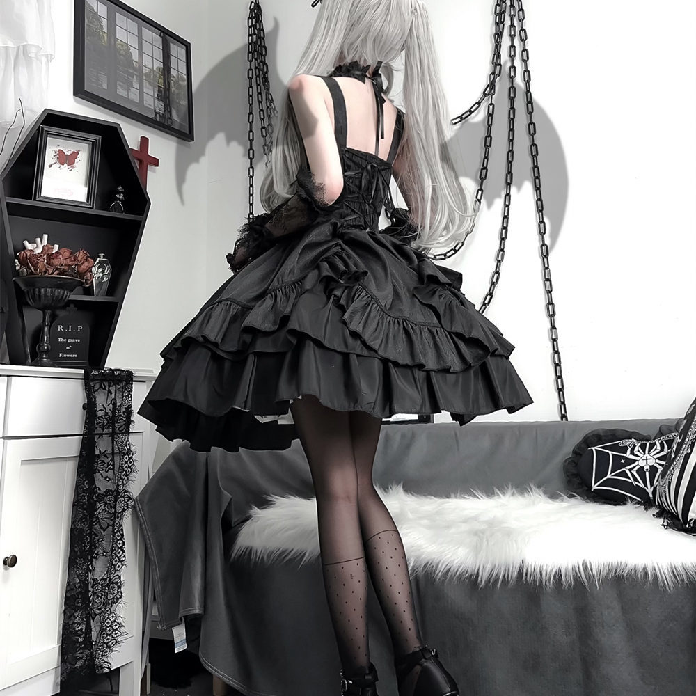 ロリータドレスハロウインバタフライオフィサーロリータゴシックガールダークローダークスタイルロリハイウエストドレス ロリータドレスハロウインバタフライオフィサーロリータゴシックガールダークローダークスタイルロリハイウエストドレス