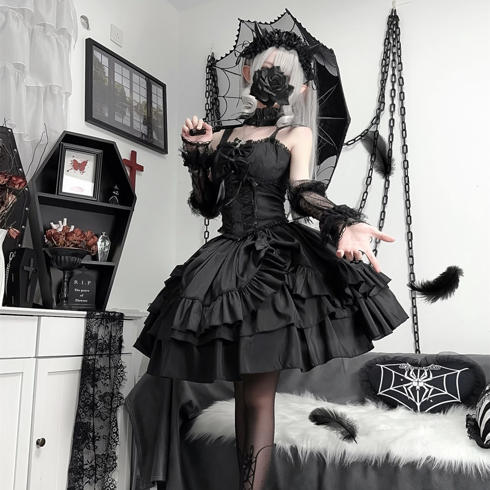 ロリータドレスハロウインバタフライオフィサーロリータゴシックガールダークローダークスタイルロリハイウエストドレス ロリータドレスハロウインバタフライオフィサーロリータゴシックガールダークローダークスタイルロリハイウエストドレス