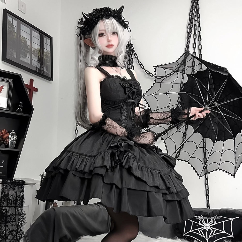 ロリータドレスハロウインバタフライオフィサーロリータゴシックガールダークローダークスタイルロリハイウエストドレス ロリータドレスハロウインバタフライオフィサーロリータゴシックガールダークローダークスタイルロリハイウエストドレス