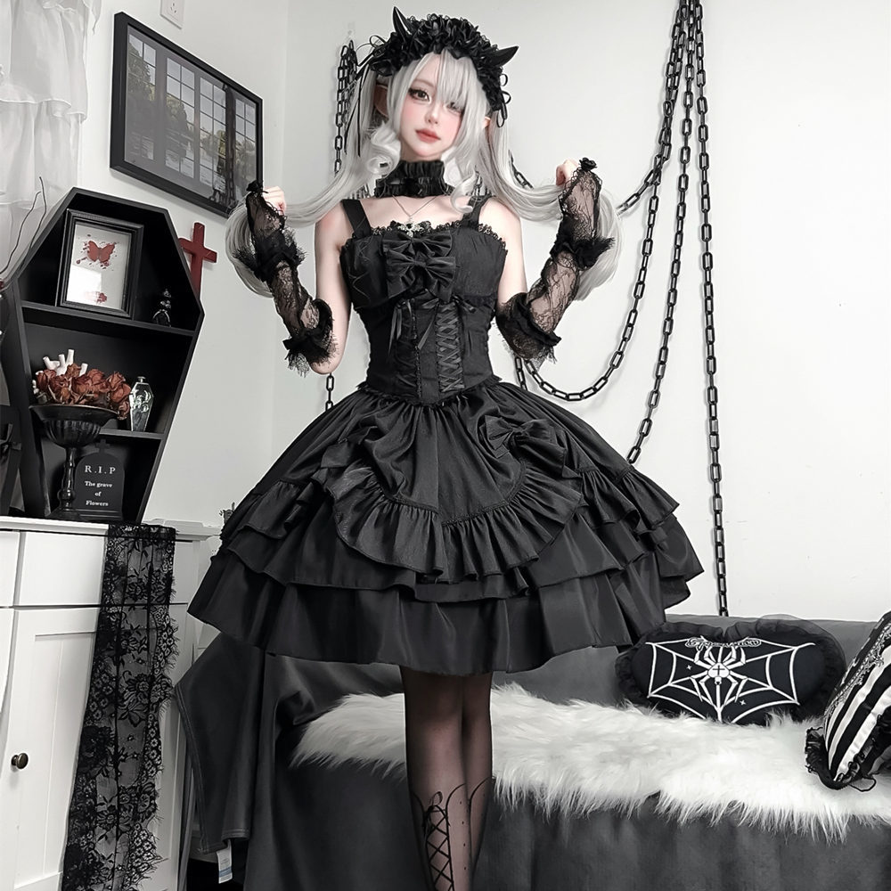 ロリータドレスハロウインバタフライオフィサーロリータゴシックガールダークローダークスタイルロリハイウエストドレス ロリータドレスハロウインバタフライオフィサーロリータゴシックガールダークローダークスタイルロリハイウエストドレス