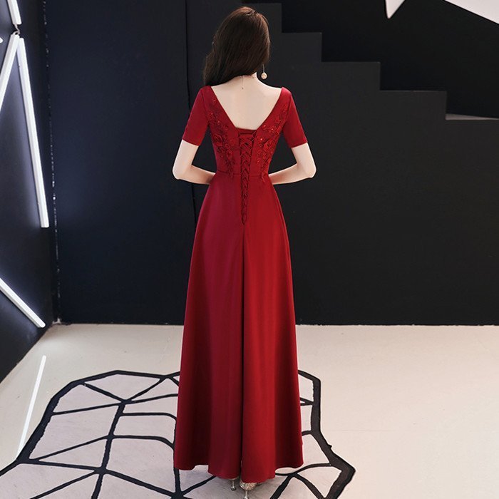 演奏会用ドレス 半袖 カラードレス ロングドレス パーティードレス ウェディングドレス 発表会 結婚式 ピアノ 二次会 ドレス 前撮り 結婚式 花嫁 コンサート