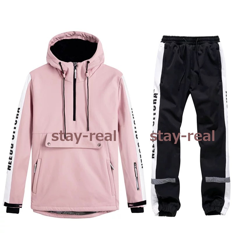 [迅速な出荷] 韓国ファッション スノーボードウェア スノボウェア スノーパンツ スキーウェア 防水 防寒 上下セット