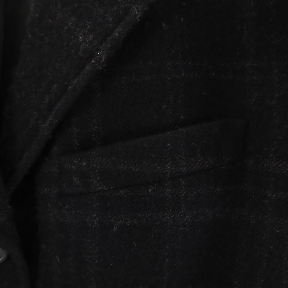 日本製 ウール チェック柄 テーラードジャケット 4 ブラック ブレザー レディース 日本製 ウール チェック柄 テーラードジャケット 4 ブラック ブレザー レディース