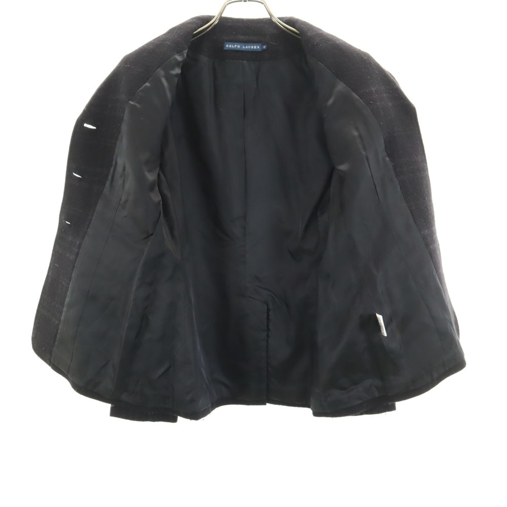 日本製 ウール チェック柄 テーラードジャケット 4 ブラック ブレザー レディース 日本製 ウール チェック柄 テーラードジャケット 4 ブラック ブレザー レディース