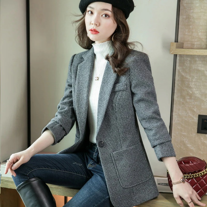 初春 新作 ブラックカジュアルスモールスーツジャケット気質バージョン レディース アウター コート 初春 新作 ブラックカジュアルスモールスーツジャケット気質バージョン レディース アウター コート