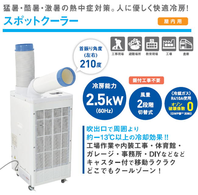【スポットクーラー SPC-25ACN】工事不要 スポットクーラー 屋内型 業務用 100v キャスター付き スポットエアコン 移動式クーラー 熱中症対策 グッズ 【スポットクーラー SPC-25ACN】工事不要 スポットクーラー 屋内型 業務用 100v キャスター付き スポットエアコン 移動式クーラー 熱中症対策 グッズ