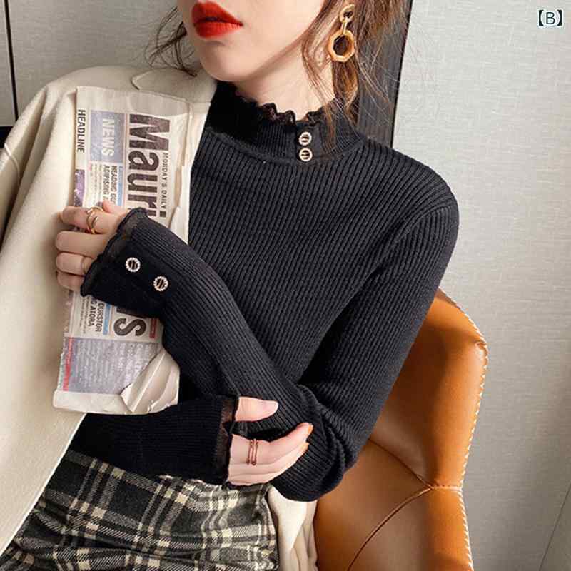 レディース ファッション トップス 女性用 ハーフ タートルネック インナー セーター ベース レイヤー スリムフィット ウエスタンデザイン 個性的 長袖 セーター トップ mdprevattcaulkingandwaterproofing.com