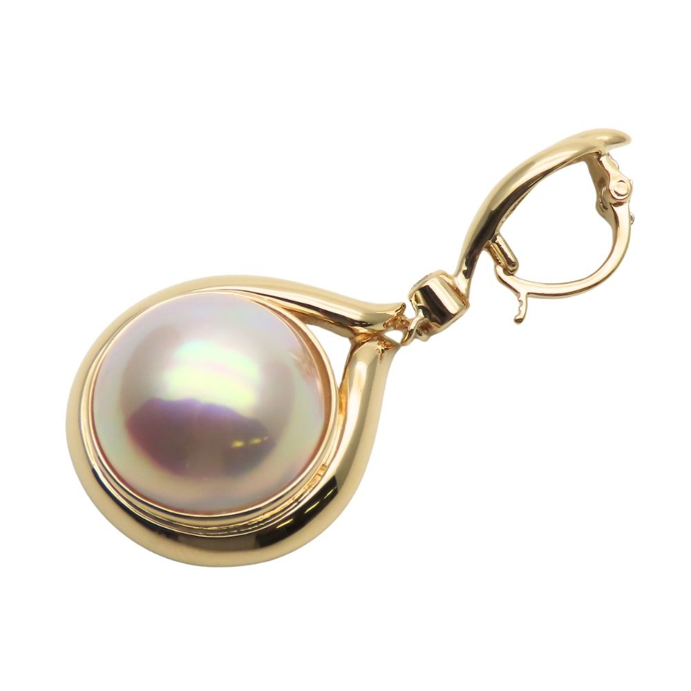 中古 ペンダントトップ K18YG パール ダイヤモンド 約5.9g イエローゴールド マベパール ジュエリー ネックレストップ レディース 女性