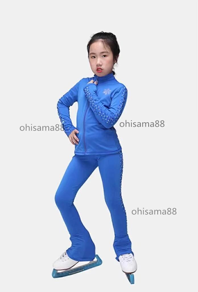 フィギュアスケート衣装 2点セット 上着 ズボン スケートウエア キッズ アイススケート 美しい 練習着 女の子 大人 アイスフィギュアスケート ストレッチ アイスダンス スケート 競技 ステージ ト