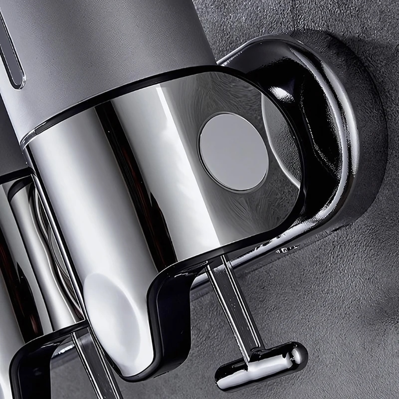 石鹸シャンプー用液体ディスペンサー シングル ダブル トリプルウォールマウント 手動シャワーシャンプー 液体容器 500ml Black Double 石鹸シャンプー用液体ディスペンサー シングル ダブル トリプルウォールマウント 手動シャワーシャンプー 液体容器 500ml Black Double