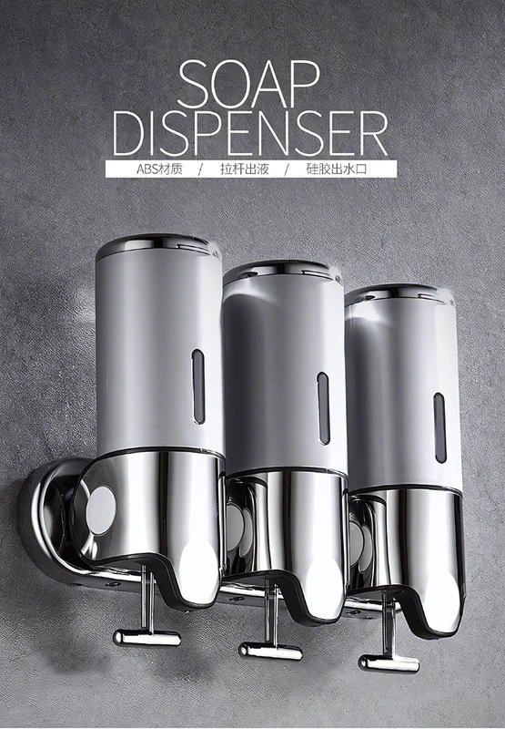 石鹸シャンプー用液体ディスペンサー シングル ダブル トリプルウォールマウント 手動シャワーシャンプー 液体容器 500ml Black Double 石鹸シャンプー用液体ディスペンサー シングル ダブル トリプルウォールマウント 手動シャワーシャンプー 液体容器 500ml Black Double