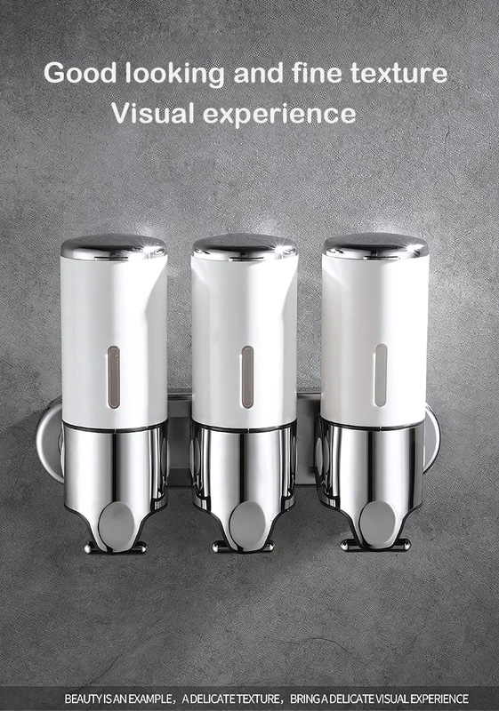 石鹸シャンプー用液体ディスペンサー シングル ダブル トリプルウォールマウント 手動シャワーシャンプー 液体容器 500ml Black Double 石鹸シャンプー用液体ディスペンサー シングル ダブル トリプルウォールマウント 手動シャワーシャンプー 液体容器 500ml Black Double