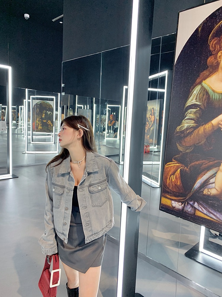 アウター デート ブルゾン ジャケット Gジャン 上着 ショート ショート丈 袖あり 長袖 デニム かわいい 大人可愛い きれいめ シンプル カジュアル 大人 上品 おしゃれ お洒落 主役級 存在感