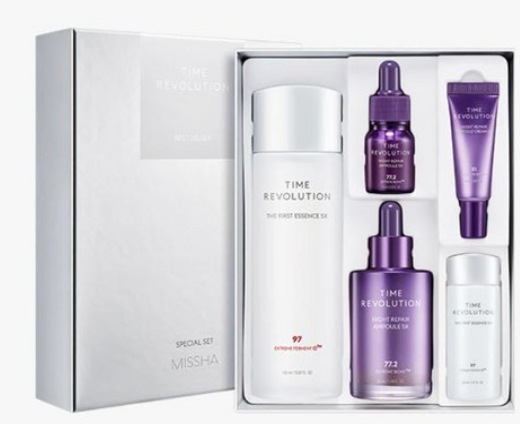 [企画セット]タイムレボリューション ザファーストエッセンス5X 150ml+ナイトリペアアンプル5X 50ml 弾力 保湿 アンチエイジング しわ改善 水分 基礎化粧品 スキンケア