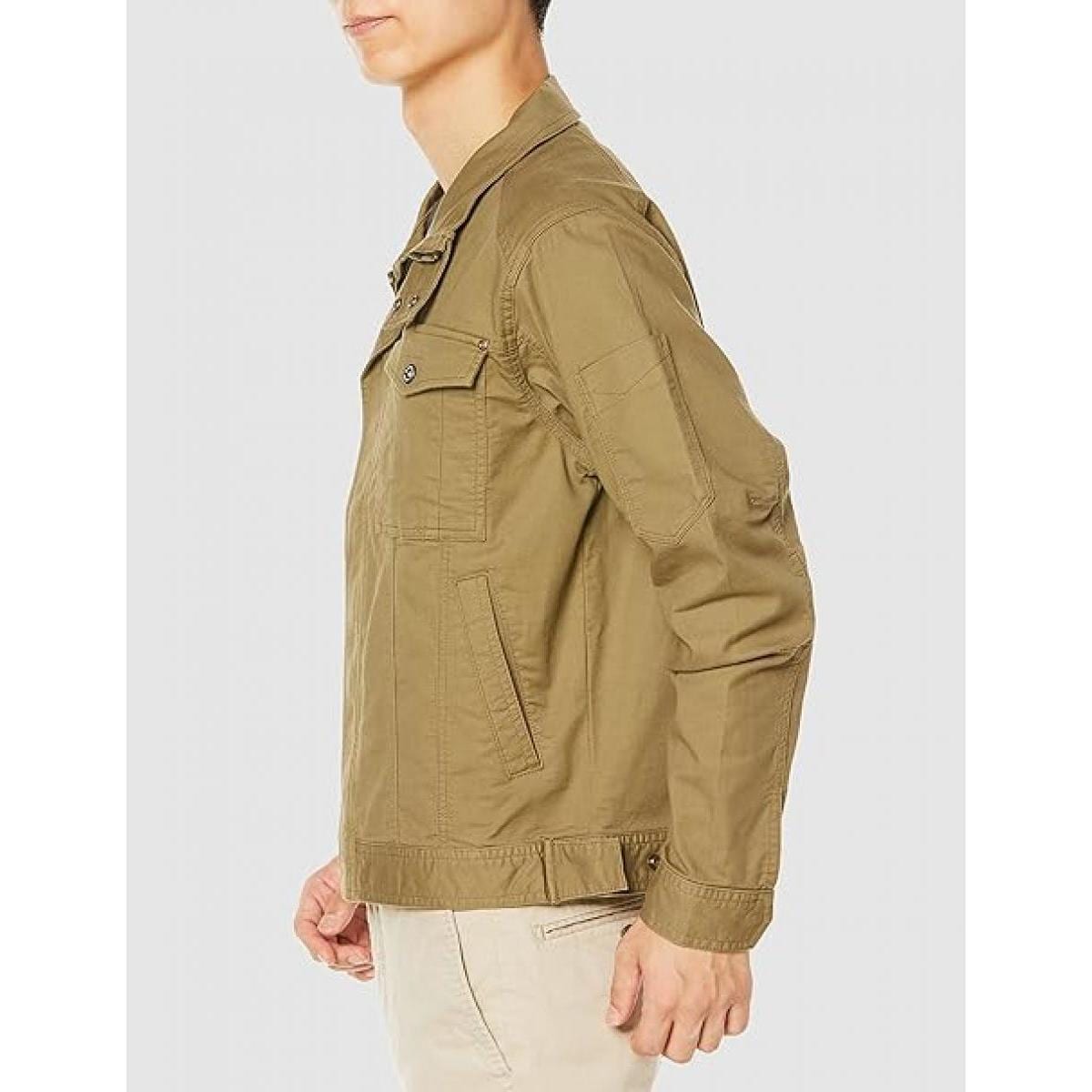 コーコス信岡 GLADIATOR ストレッチ コードピケ ジャケット 長袖 サンド L GA-3910 ワークウェア 作業着 動きやすい 着やすい 胸ポケット 袖ポケットc