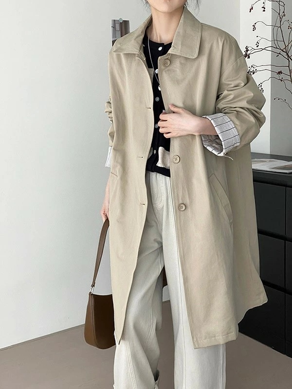 【本日限定】こなれ トレンチ コート トレンチコートレディース ロングコート 春 秋冬 薄手 スプリング アウター ジャケット カーディガン ロング シンプル きれいめ カジュアル