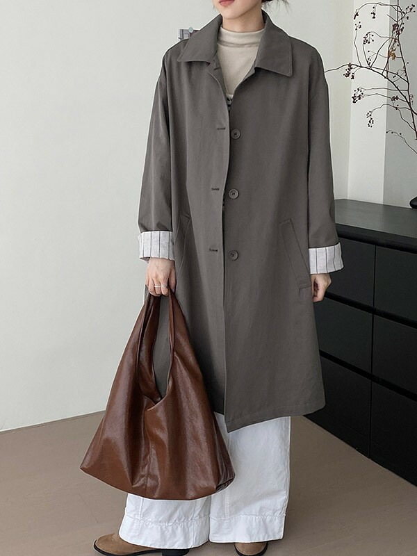 【本日限定】こなれ トレンチ コート トレンチコートレディース ロングコート 春 秋冬 薄手 スプリング アウター ジャケット カーディガン ロング シンプル きれいめ カジュアル