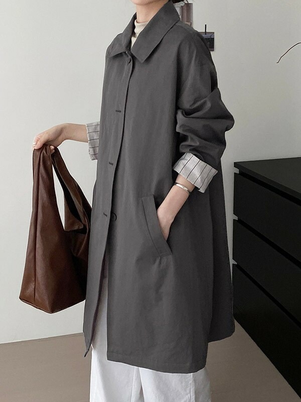 【本日限定】こなれ トレンチ コート トレンチコートレディース ロングコート 春 秋冬 薄手 スプリング アウター ジャケット カーディガン ロング シンプル きれいめ カジュアル
