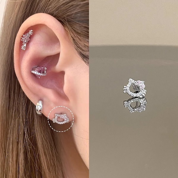 Qoo10] 耳骨ピアス 可愛い キティちゃんチタン全