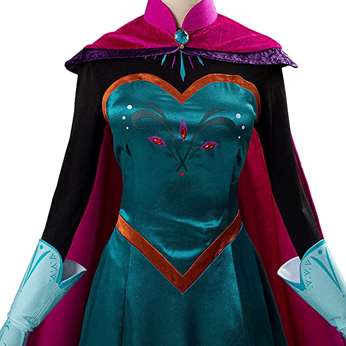 エルサ コスプレ 衣装 戴冠式 Elsa 姫様 ドレス 演出服 マント付き ワンピース レディース 大人サイズ エレガント 文化祭 学園祭 ハロウェイン 遊園地 クリスマス イベント 撮影 ファミリー