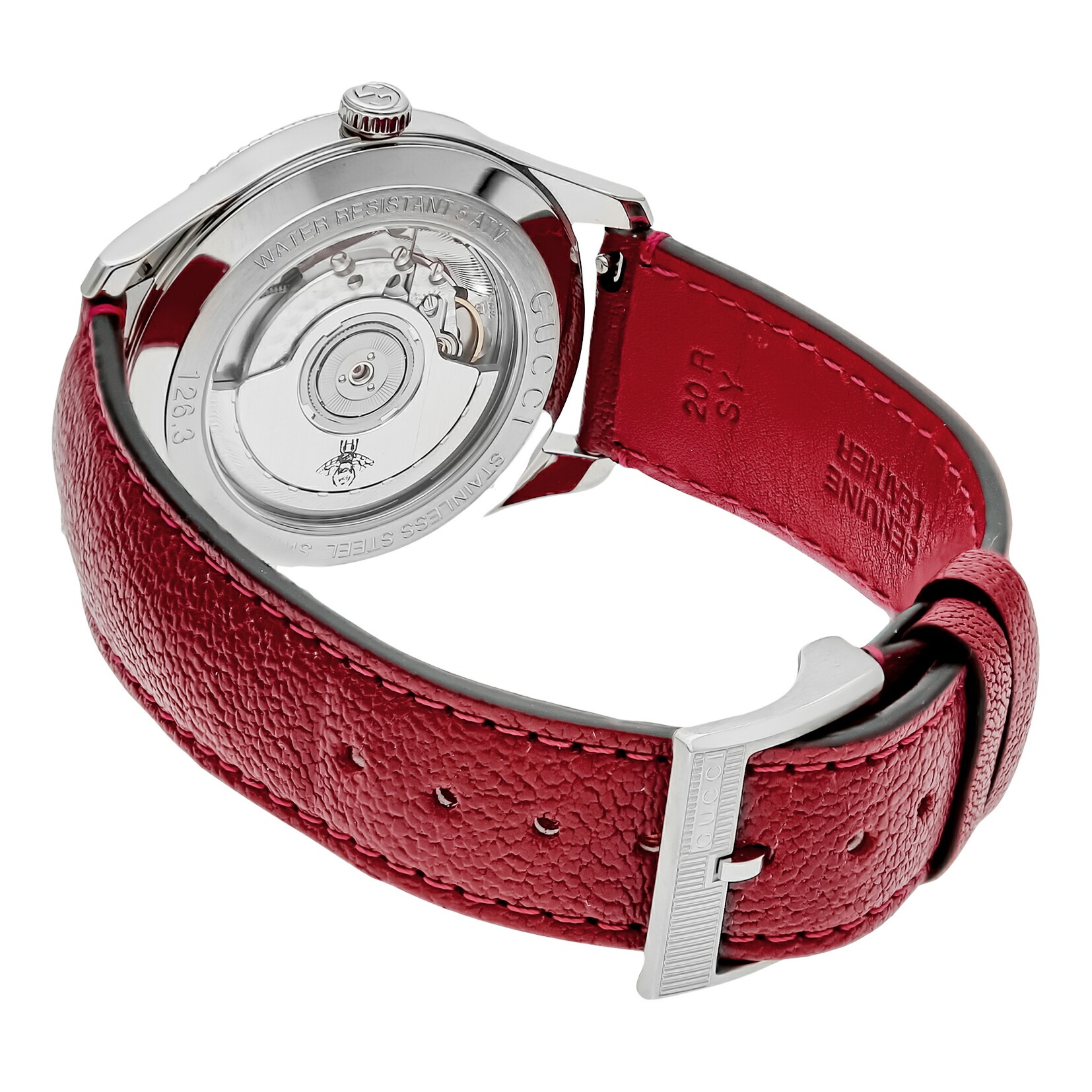 Gucci G-Timeless 自動巻シルバー メンズ腕時計 YA126354 動作良好腕時計 メンズ グッチ GUCCI Gタイムレス 126.3 YA126330