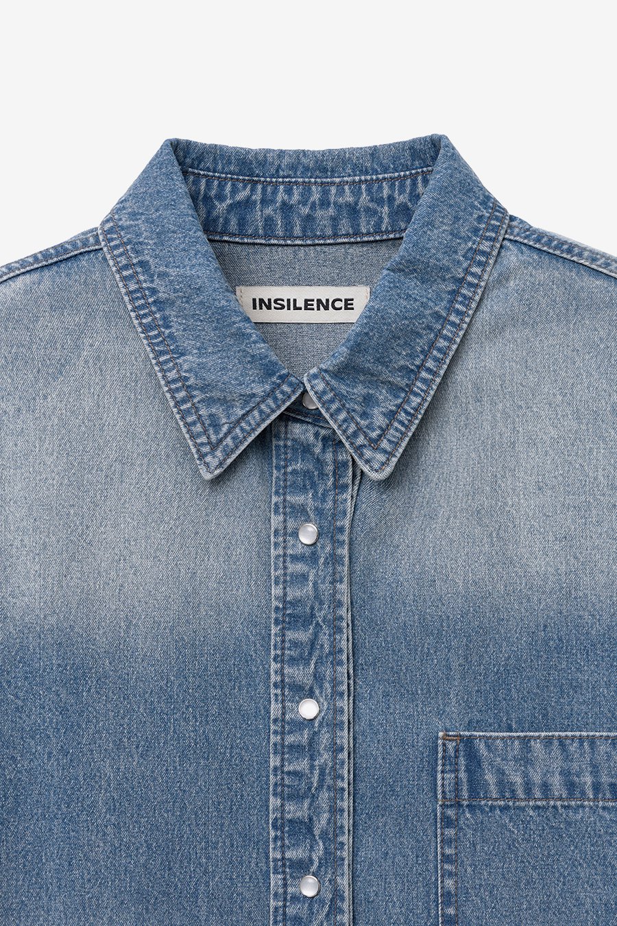 【INSILENCE】 WASHED OVERFIT DENIM SHIRT JACKET : BLUE 【INSILENCE】 WASHED OVERFIT DENIM SHIRT JACKET : BLUE