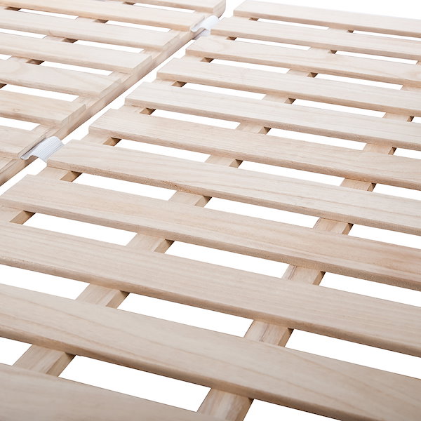 すのこベッド　折りたたみ天然桐二つ折りベッドフレーム　木製セミダブル桐木床 SD