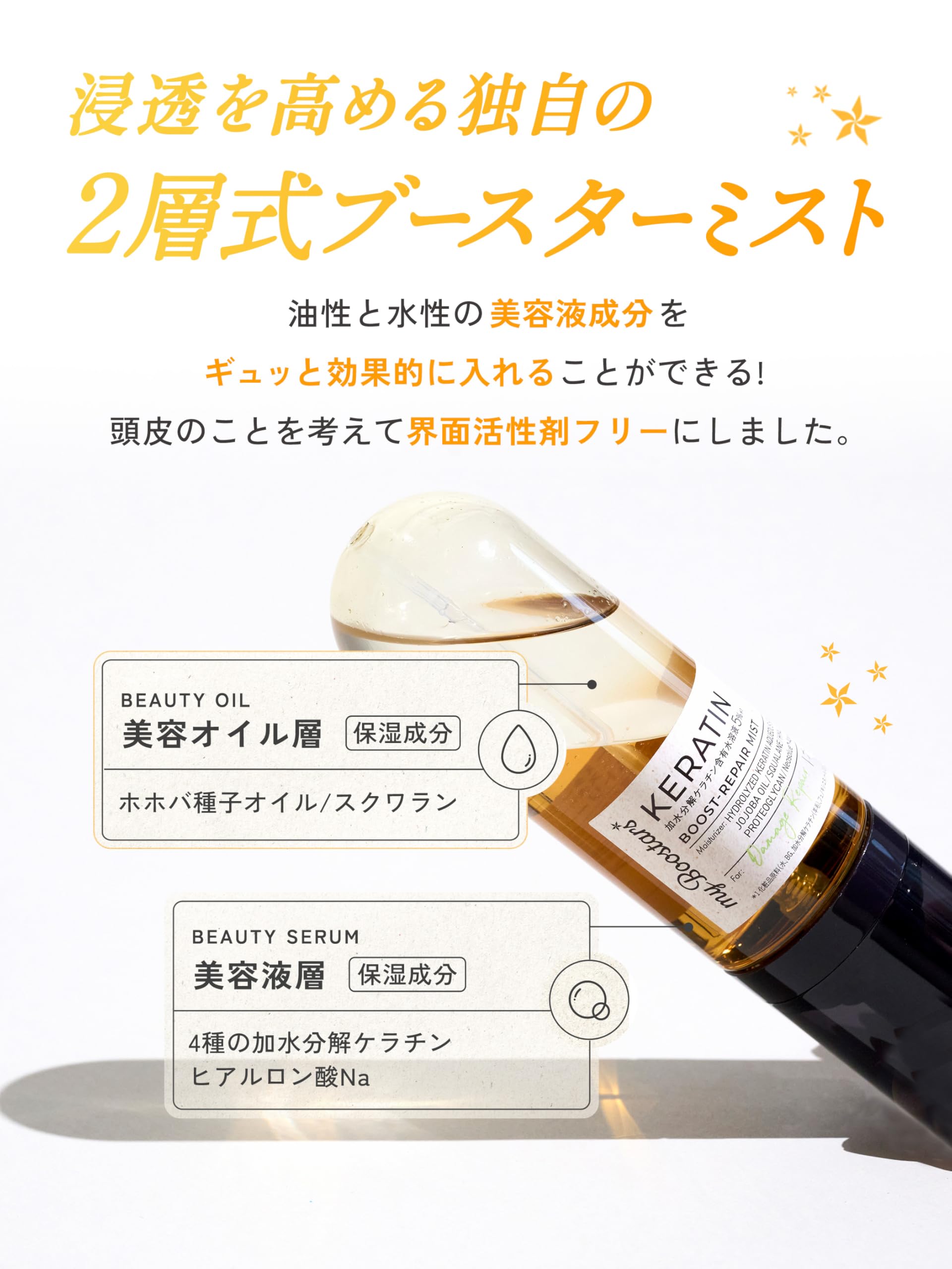 myBoostars(マイブースターズ) 【ケラチン】シャンプー&トリートメント&ブースターミスト 3点セット[ダメージリペア]