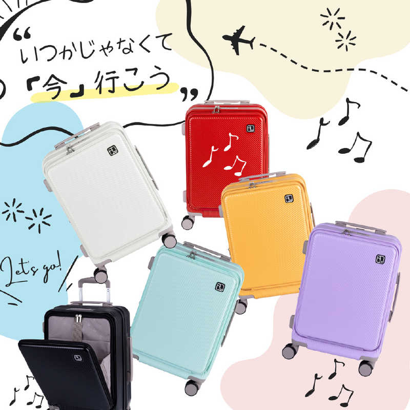 アクタス　フロントオープンキャリー Hawaii AM10：00 (white) 機内持込 Sサイズ 5W1Hキャリー ［TSAロック搭載］ ホワイト　74-20616