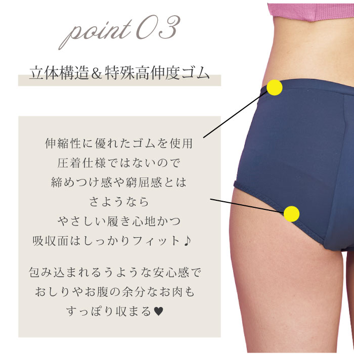 生理 尿モレ用 ナプキン不要 吸水型サニタリーショーツ　最大80ml　OTONAタイプ　【otte c.】公式　オッテシー　吸水ショーツ　吸水パンツ
