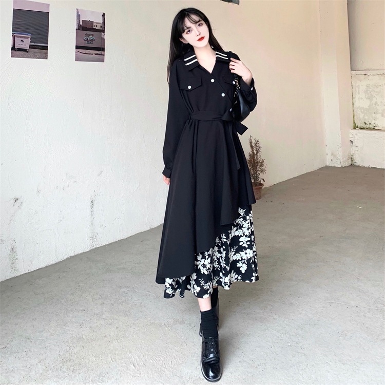 ワンピース フレアワンピース ロング ロング丈 袖あり 長袖 Vネック フレア Aライン リボン ウエストマーク ウエストリボン 切り替えデザイン ドッキング かわいい 大人可愛い レトロ 花柄 ワンピース フレアワンピース ロング ロング丈 袖あり 長袖 Vネック フレア Aライン リボン ウエストマーク ウエストリボン 切り替えデザイン ドッキング かわいい 大人可愛い レトロ 花柄