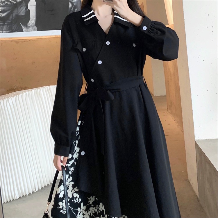 ワンピース フレアワンピース ロング ロング丈 袖あり 長袖 Vネック フレア Aライン リボン ウエストマーク ウエストリボン 切り替えデザイン ドッキング かわいい 大人可愛い レトロ 花柄 ワンピース フレアワンピース ロング ロング丈 袖あり 長袖 Vネック フレア Aライン リボン ウエストマーク ウエストリボン 切り替えデザイン ドッキング かわいい 大人可愛い レトロ 花柄