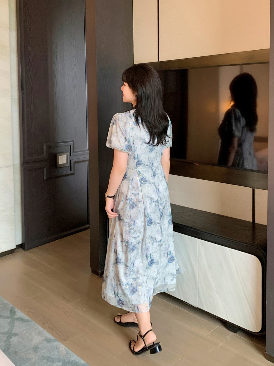 Hot!!!【ぽちゃまに】 夏新品 中華風 ロングワンピース 大きいサイズ チャイナドレス 体型カバー レトロ レディース ワンピース メガ割 Hot!!!【ぽちゃまに】 夏新品 中華風 ロングワンピース 大きいサイズ チャイナドレス 体型カバー レトロ レディース ワンピース メガ割