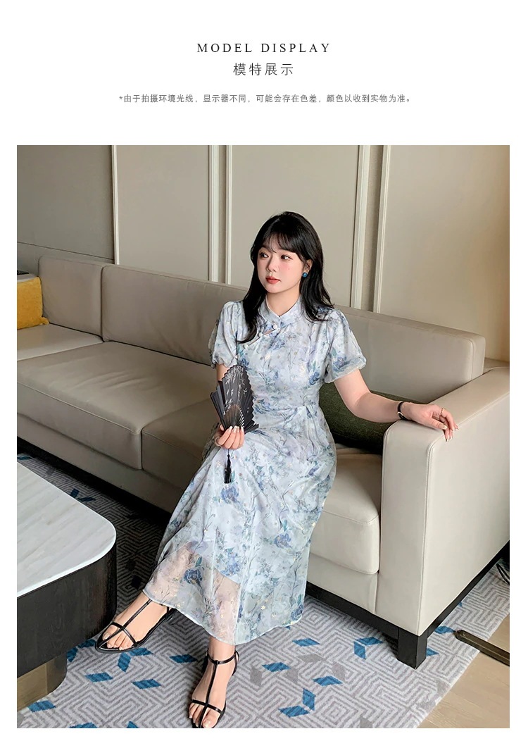 Hot!!!【ぽちゃまに】 夏新品 中華風 ロングワンピース 大きいサイズ チャイナドレス 体型カバー レトロ レディース ワンピース メガ割 Hot!!!【ぽちゃまに】 夏新品 中華風 ロングワンピース 大きいサイズ チャイナドレス 体型カバー レトロ レディース ワンピース メガ割