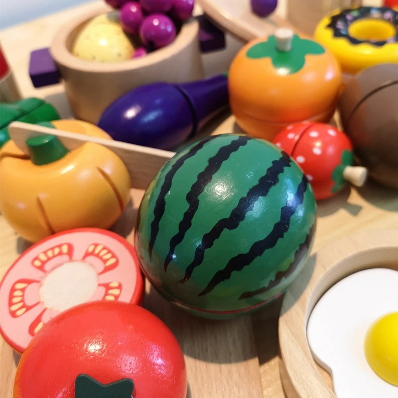 【急速出荷!】韓国の女の子カットフルーツおもちゃの子供用シミュレーションケーキカット木製のプレイハウスキッチン料理