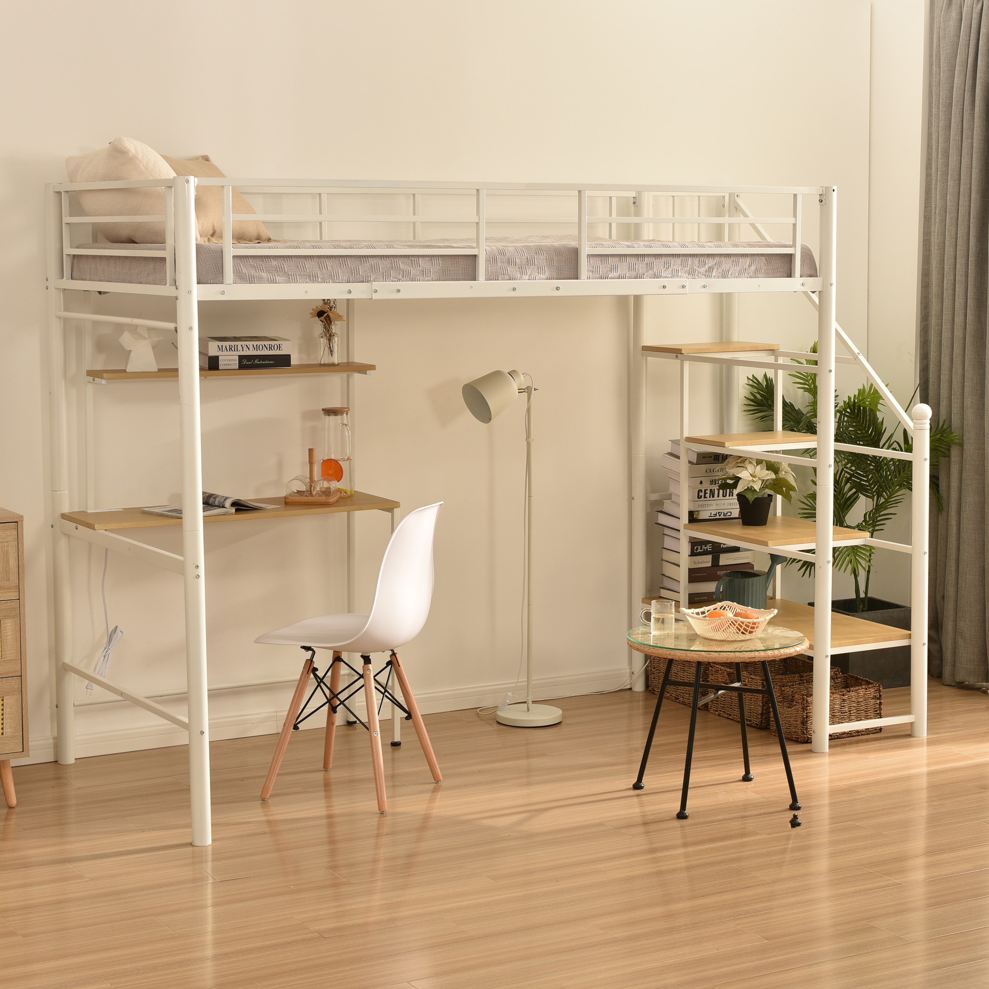 88ロフトベッド シングル 階段付き パイプベッド デスク付き 北欧風 コンセント付き 収納 子供ベッド 耐震 ベッド パイプ 金属 昇降らくらく 高さ170cm 耐荷重150kg98 88ロフトベッド シングル 階段付き パイプベッド デスク付き 北欧風 コンセント付き 収納 子供ベッド 耐震 ベッド パイプ 金属 昇降らくらく 高さ170cm 耐荷重150kg98