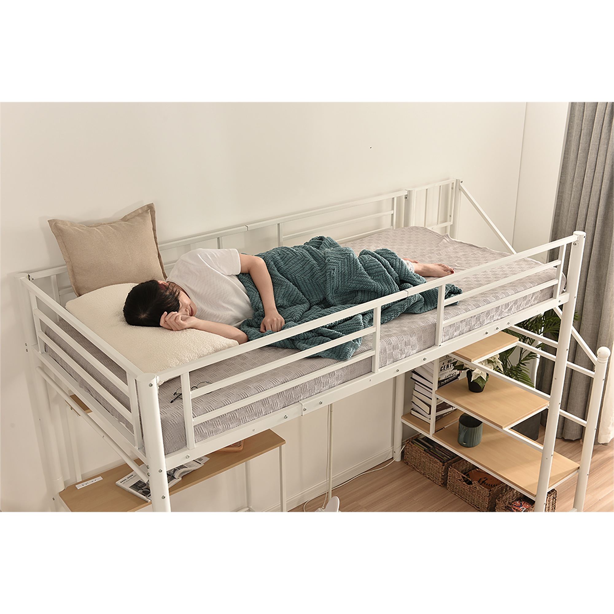 88ロフトベッド シングル 階段付き パイプベッド デスク付き 北欧風 コンセント付き 収納 子供ベッド 耐震 ベッド パイプ 金属 昇降らくらく 高さ170cm 耐荷重150kg98 88ロフトベッド シングル 階段付き パイプベッド デスク付き 北欧風 コンセント付き 収納 子供ベッド 耐震 ベッド パイプ 金属 昇降らくらく 高さ170cm 耐荷重150kg98