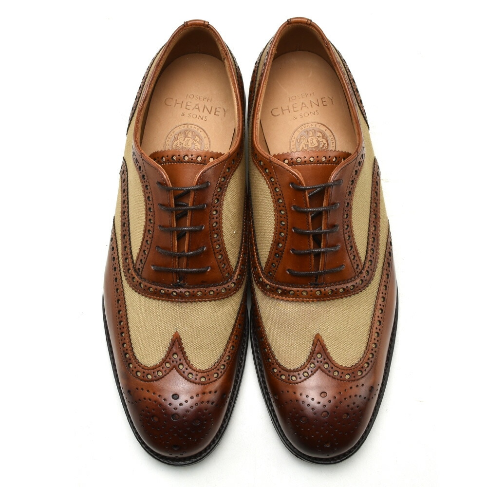 ジョセフチーニー ドレスシューズ メンズ ビジネスシューズ エドウィン 革靴 内羽根 フルブローグ ダークリーフ サンドキャンバス JOSEPH CHEANEY EDWIN【送料無料】 ジョセフチーニー ドレスシューズ メンズ ビジネスシューズ エドウィン 革靴 内羽根 フルブローグ ダークリーフ サンドキャンバス JOSEPH CHEANEY EDWIN【送料無料】