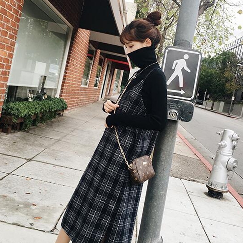 ハイネックニット チェックワンピース セットアップ セーター ミモレ ミモレ丈 ミディアム丈 袖あり 長袖 ハイネック スリム 細身 Iライン ウール 2点セット ツーピース かわいい 大人可愛い ハイネックニット チェックワンピース セットアップ セーター ミモレ ミモレ丈 ミディアム丈 袖あり 長袖 ハイネック スリム 細身 Iライン ウール 2点セット ツーピース かわいい 大人可愛い