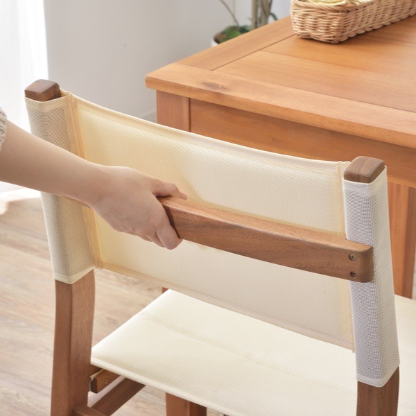 ダイニングチェア 2脚セット 座面高45cm チェア アウトドア風 木製 天然木 ファブリック ダイニングチェア 2脚セット 座面高45cm チェア アウトドア風 木製 天然木 ファブリック