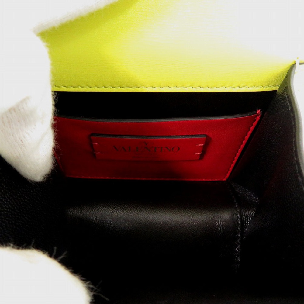 美品 Vスリング ショルダーバッグ カーフ/カーフレザー イエロー 0812【中古】 レディース