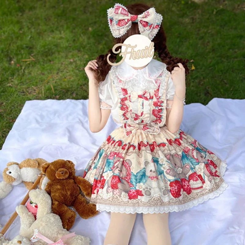 ロリータオリジナルデザインロリータラズベリーパティシエ洋装キュートjskストラップワンピース女メイド服 ロリータオリジナルデザインロリータラズベリーパティシエ洋装キュートjskストラップワンピース女メイド服