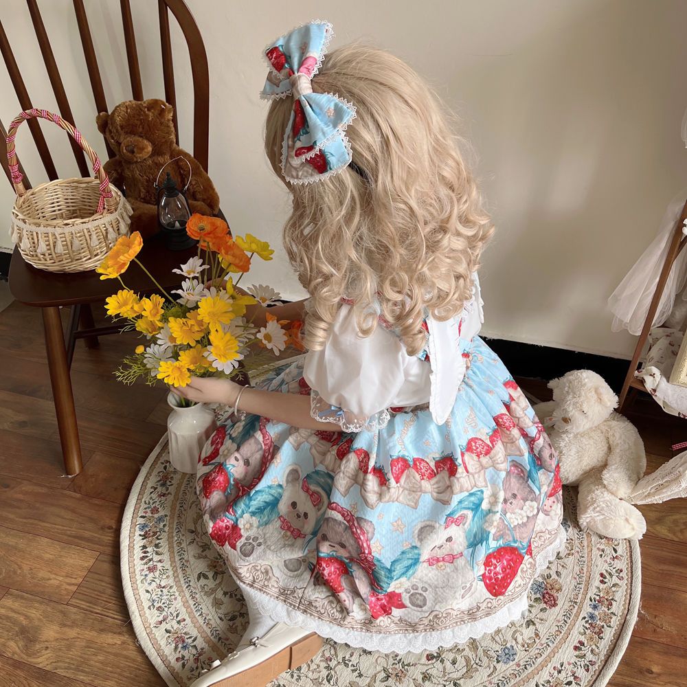 ロリータオリジナルデザインロリータラズベリーパティシエ洋装キュートjskストラップワンピース女メイド服 ロリータオリジナルデザインロリータラズベリーパティシエ洋装キュートjskストラップワンピース女メイド服
