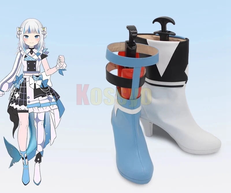 コスプレ靴 Gawr Gura がうる ぐら Vtuber 靴 ブーツ 下駄 シューズ 長靴 コスプレ クリスマス ハロウィン