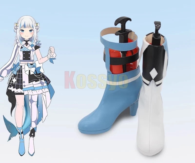 コスプレ靴 Gawr Gura がうる ぐら Vtuber 靴 ブーツ 下駄 シューズ 長靴 コスプレ クリスマス ハロウィン